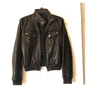 Kenneth Cole leather crop jacket